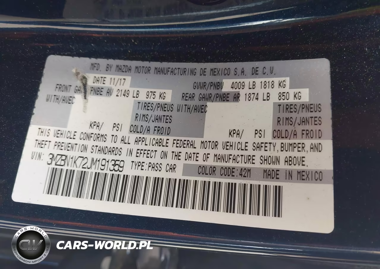 2018 Mazda Mazda3 Sport VIN:3MZBN1K72JM191359 - 9