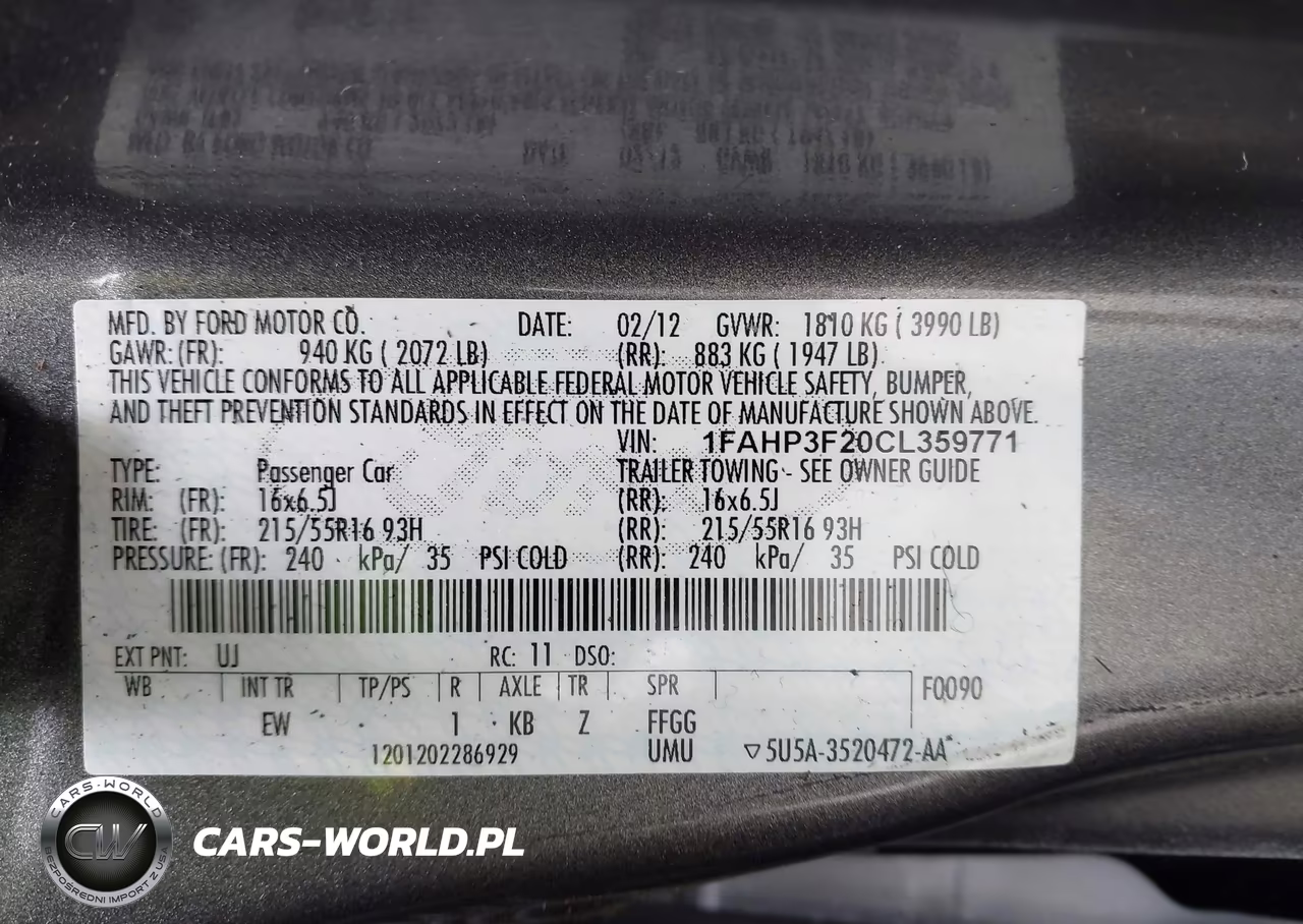 2012 Ford Focus Se VIN:1FAHP3F20CL359771 - 9