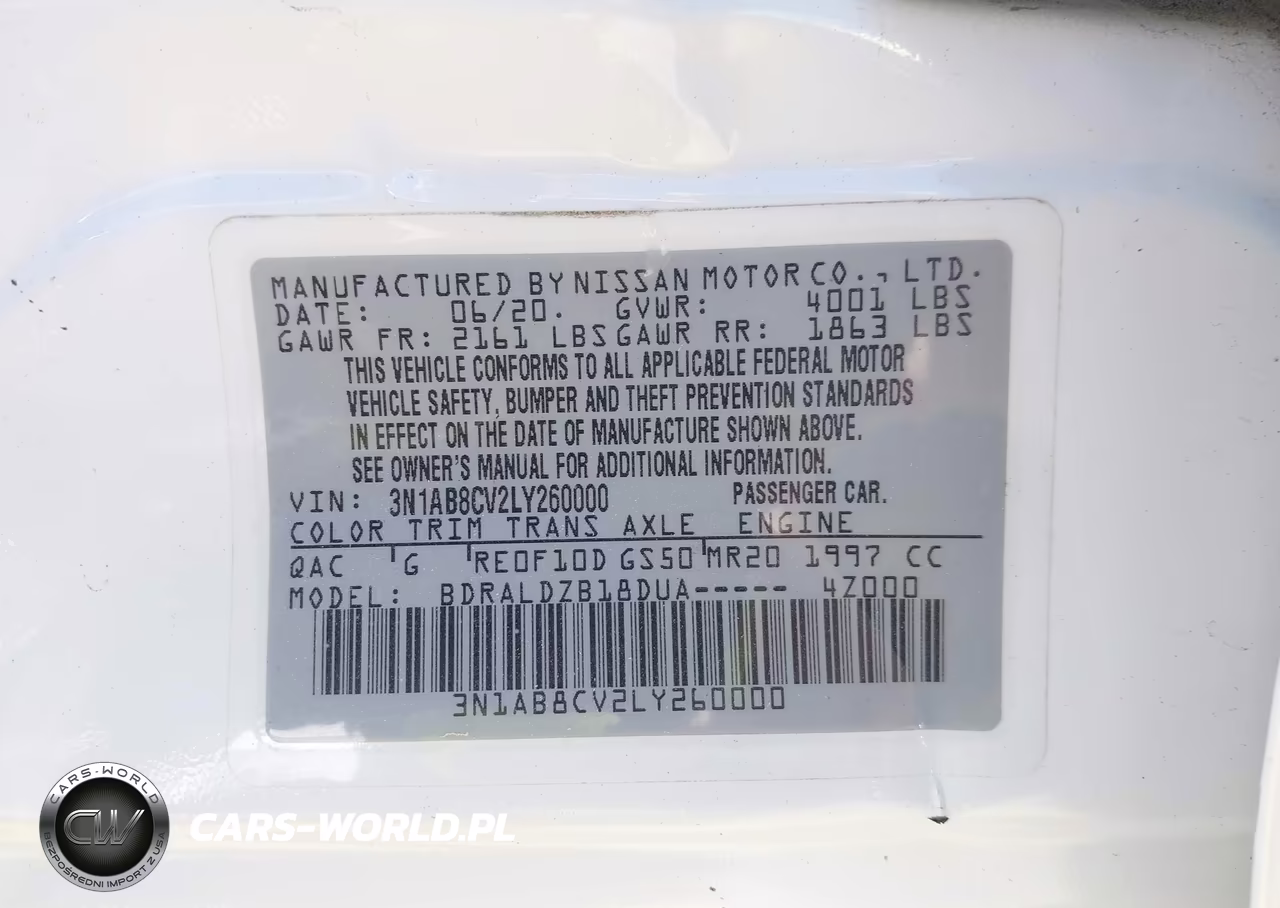 2020 Nissan Sentra Sv Xtronic Cvt VIN:3N1AB8CV2LY260000 - 9