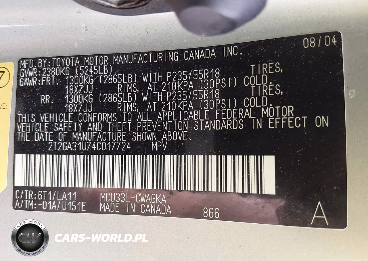 2004 Lexus Rx 330 VIN:2T2GA31U74C017724 - 9