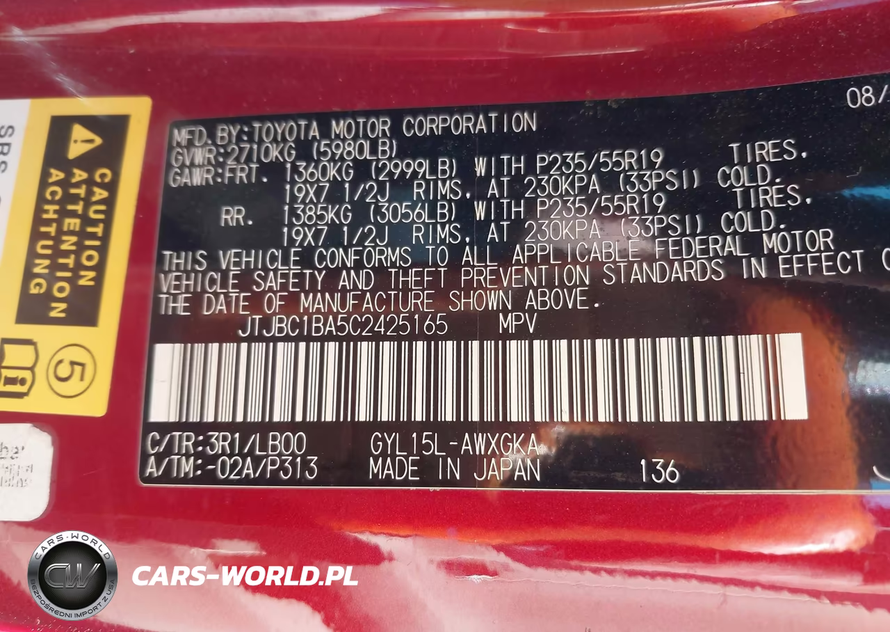 2012 Lexus Rx 450H VIN:JTJBC1BA5C2425165 - 9