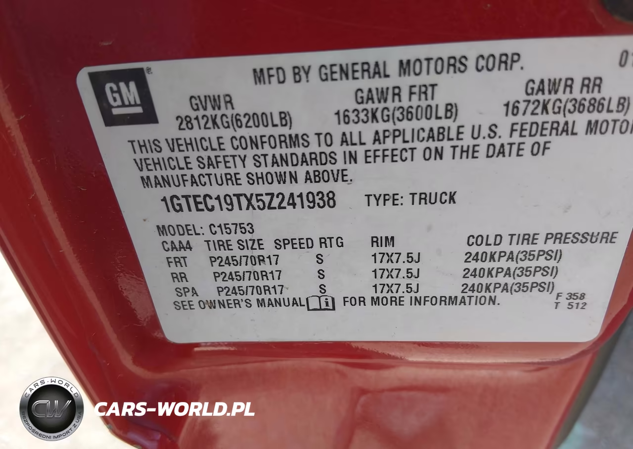 2005 GMC Sierra 1500 Sle VIN:1GTEC19TX5Z241938 - 9