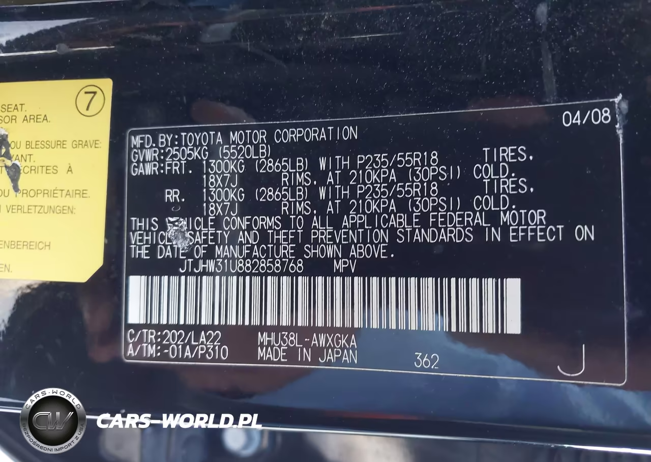 2008 Lexus Rx 400H VIN:JTJHW31U882858768 - 9