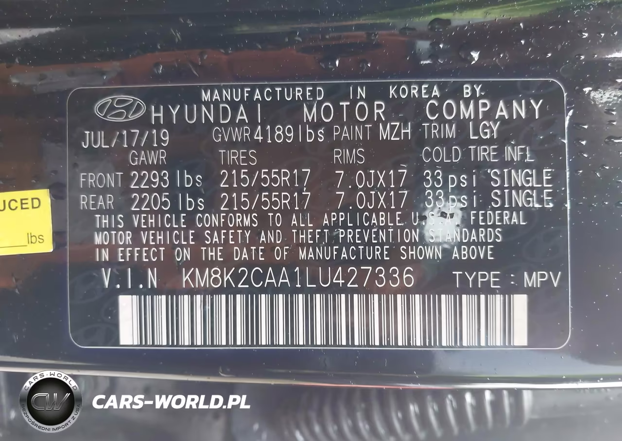 2020 Hyundai Kona Sel VIN:KM8K2CAA1LU427336 - 9