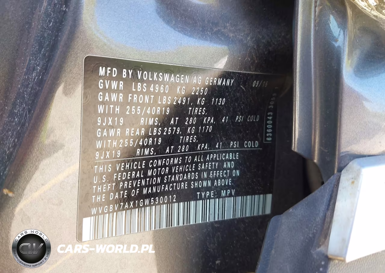 2016 Volkswagen Tiguan Sel VIN:WVGBV7AX1GW530012 - 9