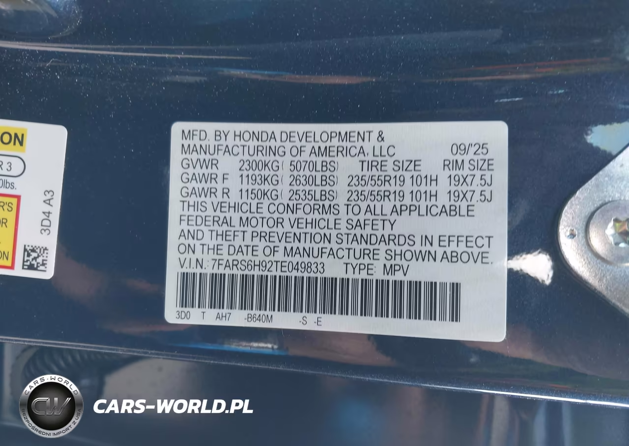 2026 Honda Cr-V Hybrid Awd Sport Touring VIN:7FARS6H92TE049833 - 9