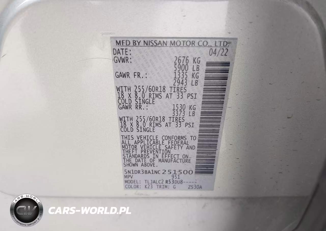 2022 Nissan Pathfinder Sv 2Wd VIN:5N1DR3BA1NC251500 - 9