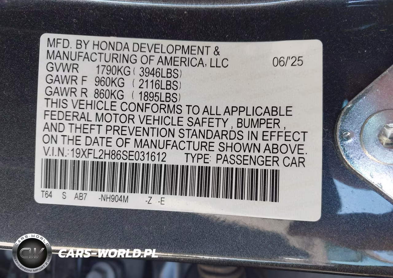 2025 Honda Civic Sedan Sport VIN:19XFL2H86SE031612 - 9