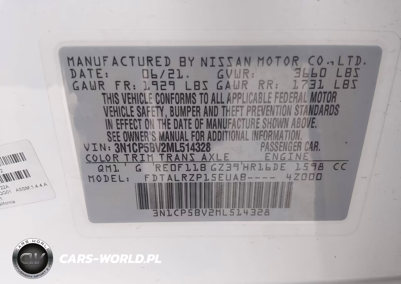 2021 Nissan Kicks S Xtronic Cvt VIN:3N1CP5BV2ML514328 - 9