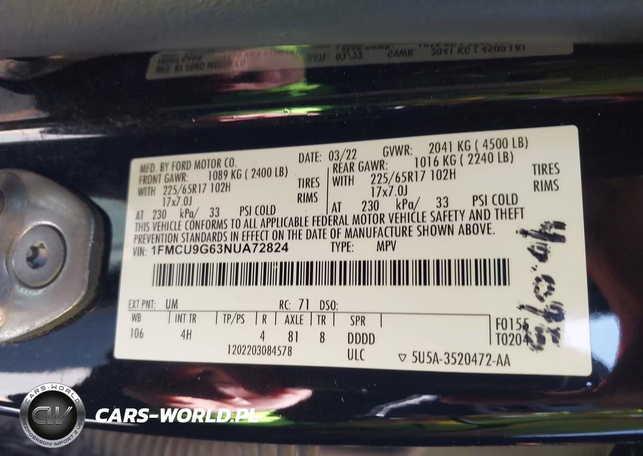 2022 Ford Escape Se VIN:1FMCU9G63NUA72824 - 9