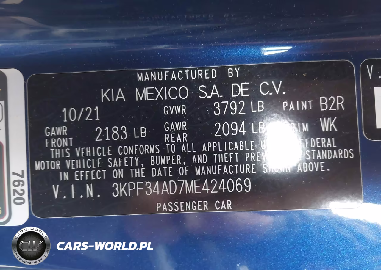 2021 Kia Forte Gt-Line VIN:3KPF34AD7ME424069 - 9