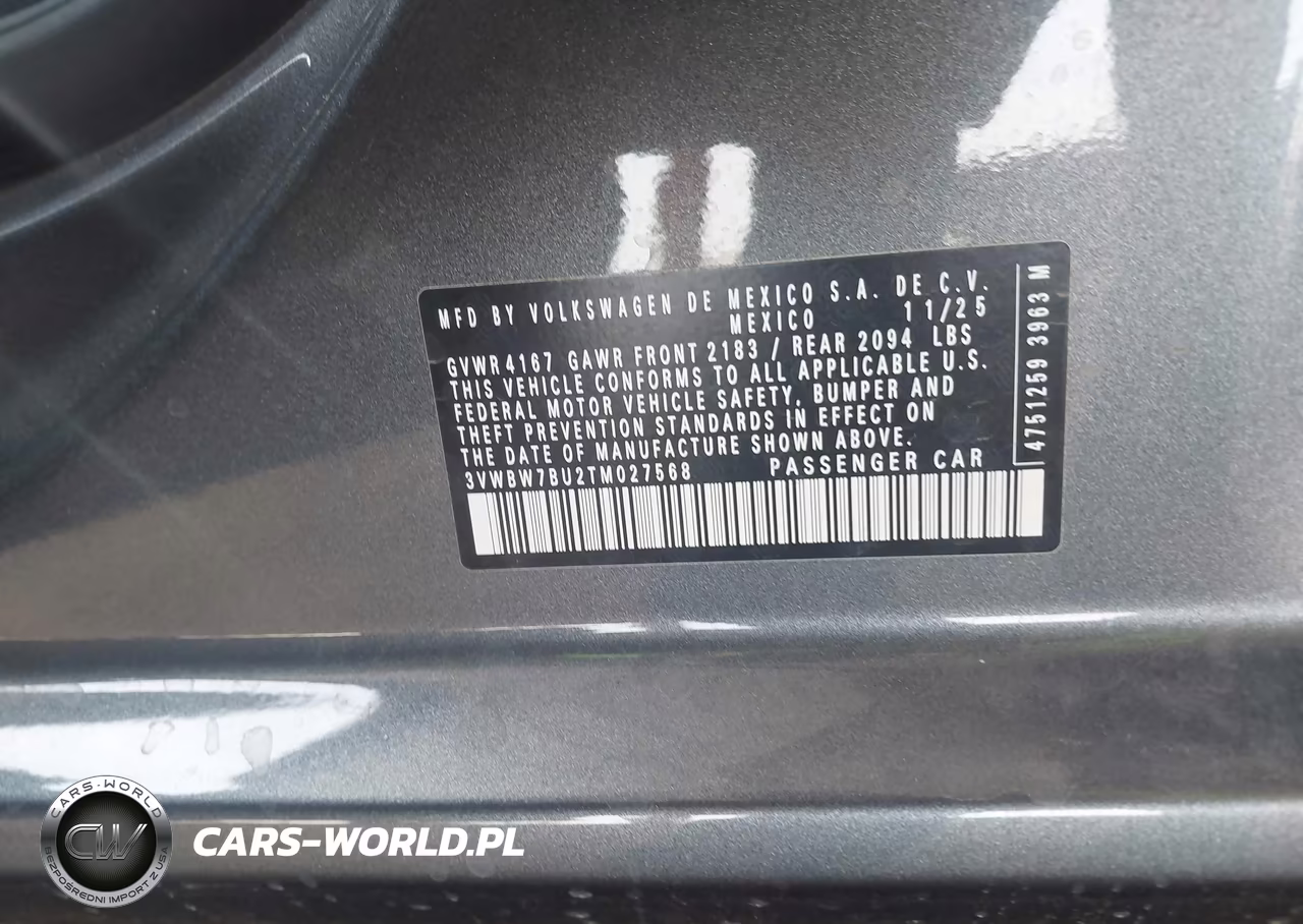 2026 Volkswagen Jetta Sport VIN:3VWBW7BU2TM027568 - 9