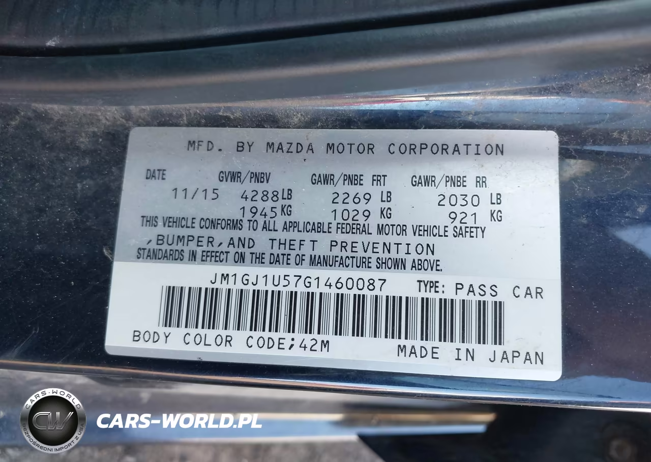 2016 Mazda Mazda6 I Sport VIN:JM1GJ1U57G1460087 - 9