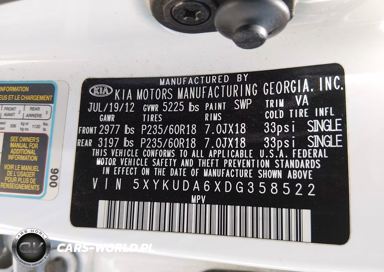 2013 Kia Sorento Ex VIN:5XYKUDA6XDG358522 - 9