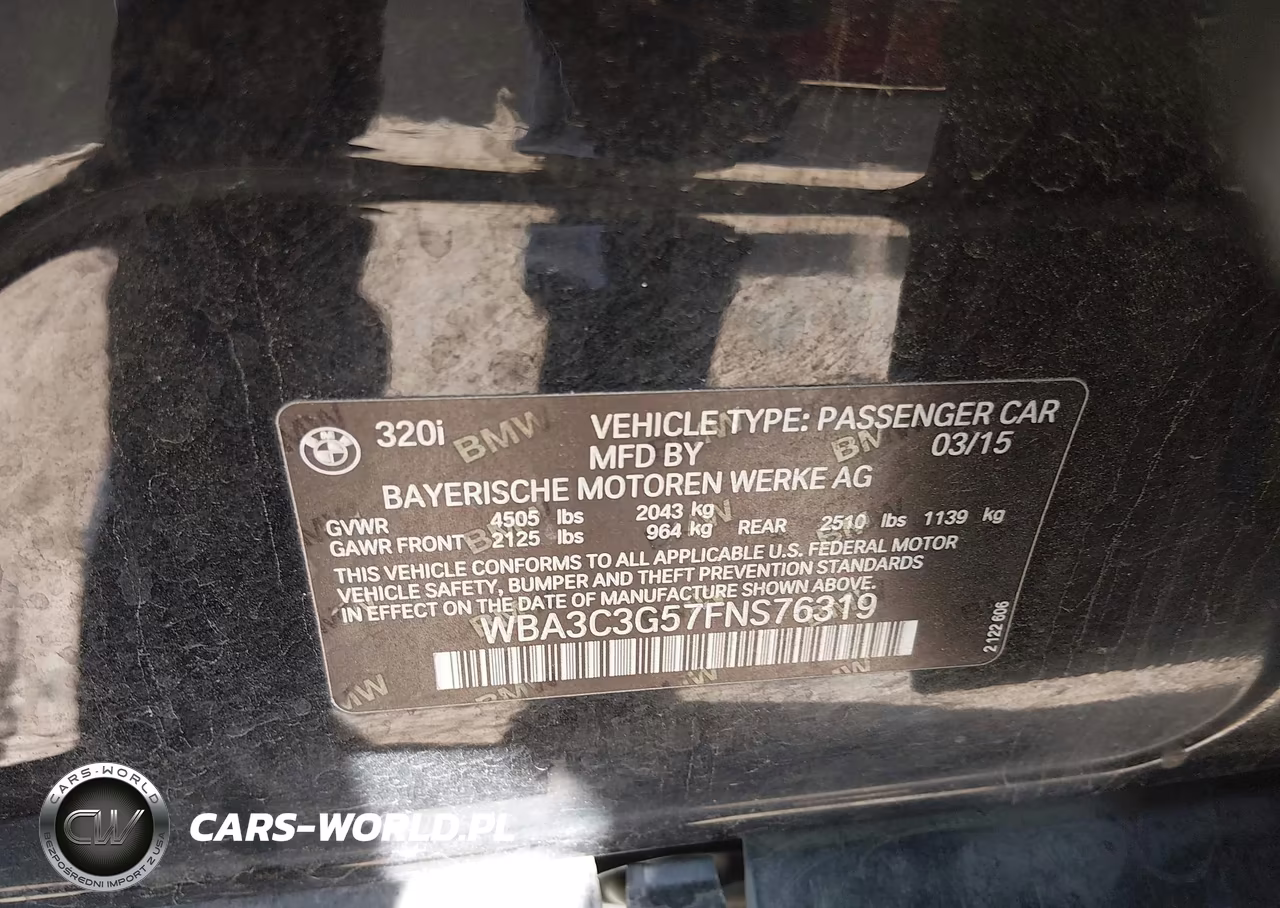 2015 BMW 320I xDrive VIN:WBA3C3G57FNS76319 - 9