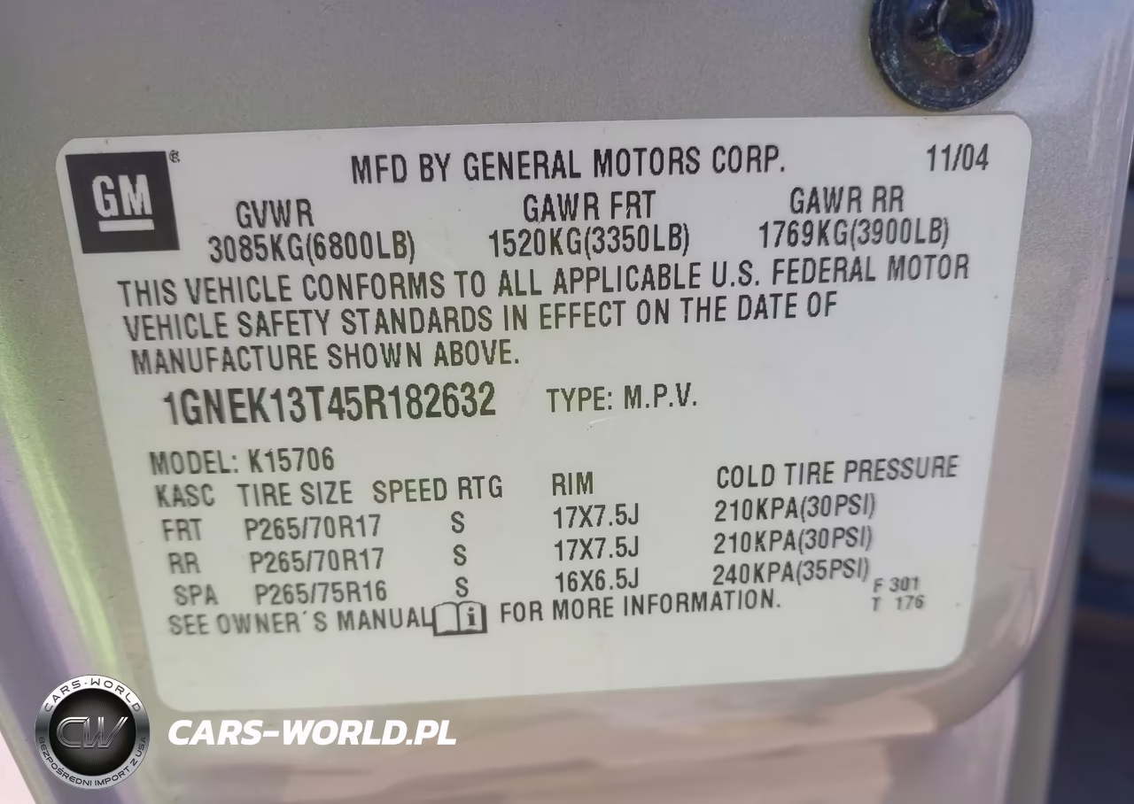 2005 Chevrolet Tahoe Z71 VIN:1GNEK13T45R182632 - 9
