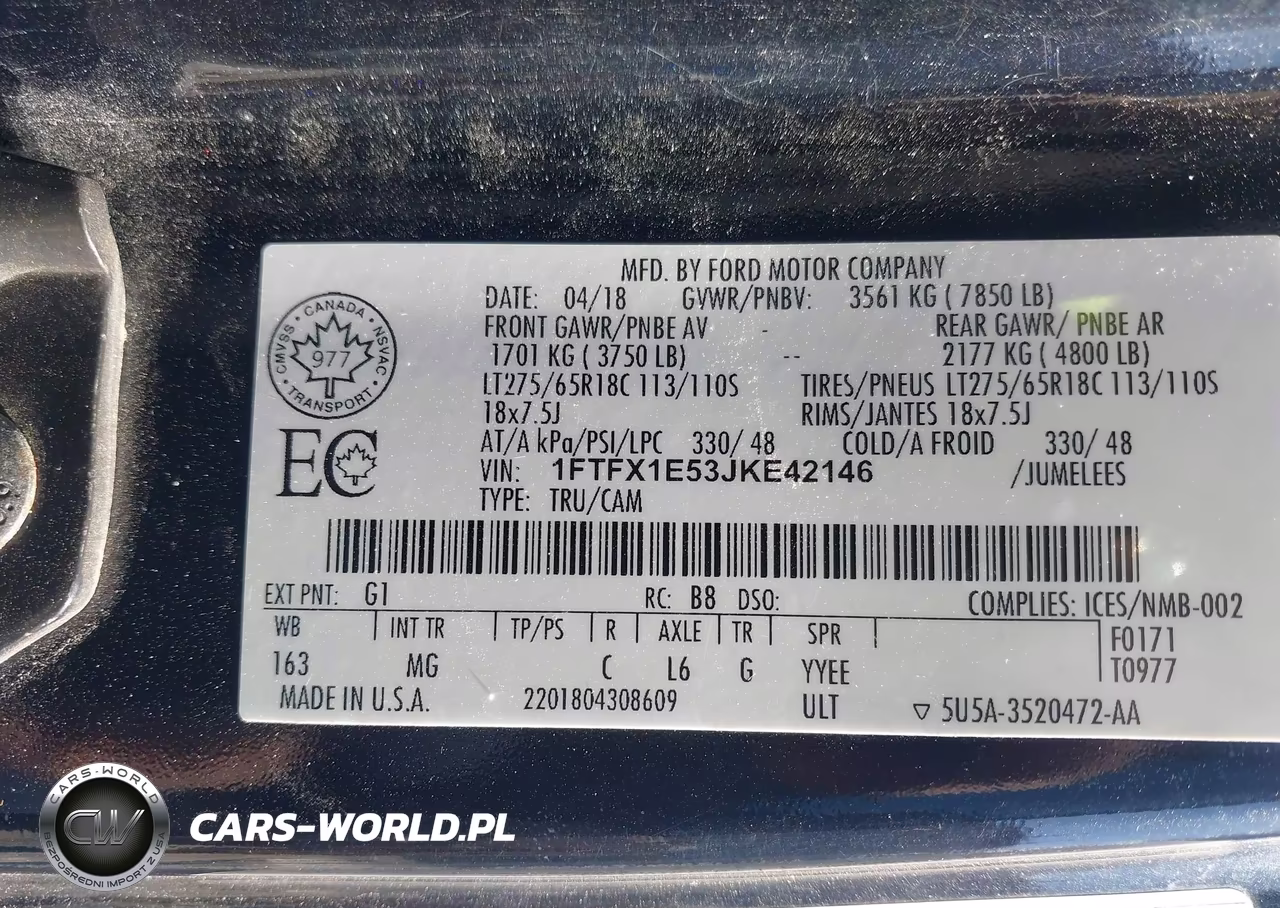 2018 Ford F-150 Xlt VIN:1FTFX1E53JKE42146 - 9