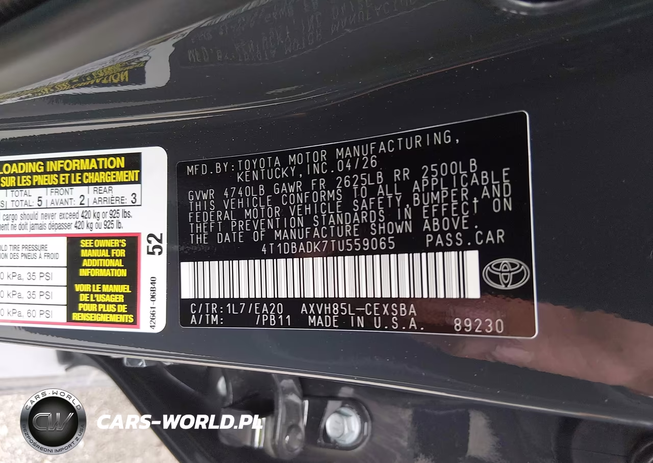 2026 Toyota Camry Se VIN:4T1DBADK7TU559065 - 9