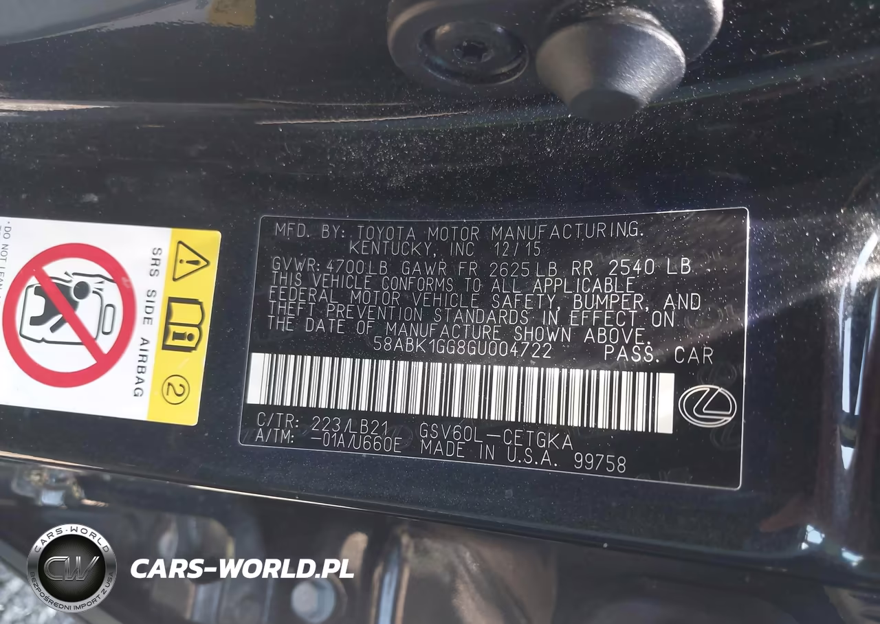 2016 Lexus Es 350 VIN:58ABK1GG8GU004722 - 9