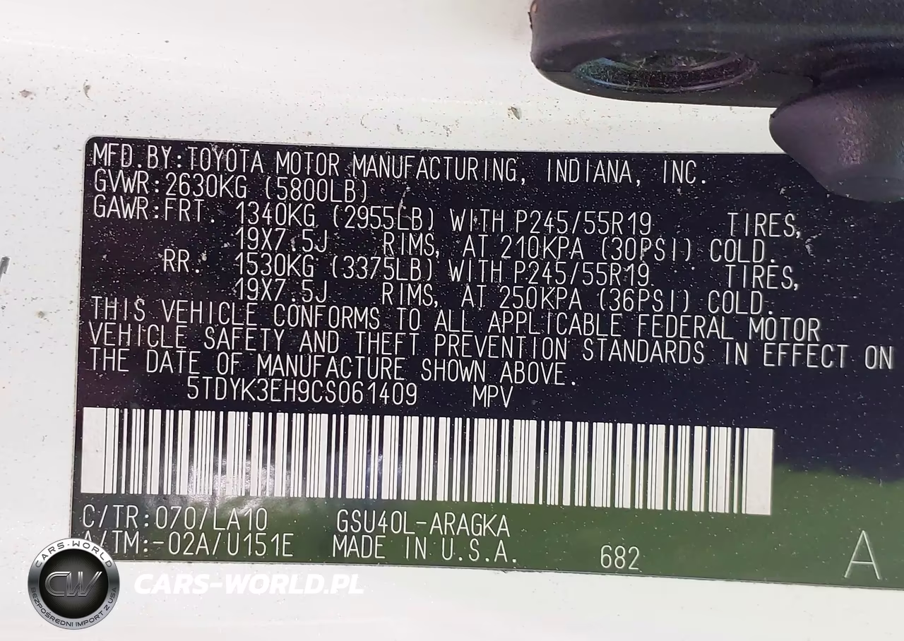 2012 Toyota Highlander Limited V6 VIN:5TDYK3EH9CS061409 - 9