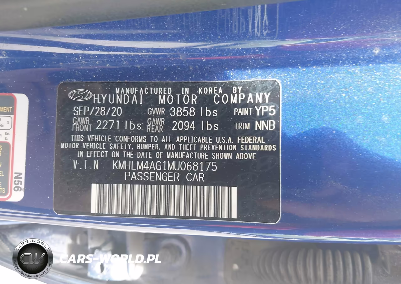 2021 Hyundai Elantra Sel VIN:KMHLM4AG1MU068175 - 9