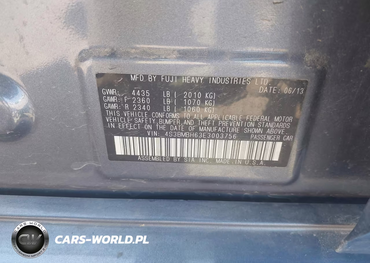 2014 Subaru Legacy 2.5 I Sport VIN:4S3BMBH63E3003756 - 9
