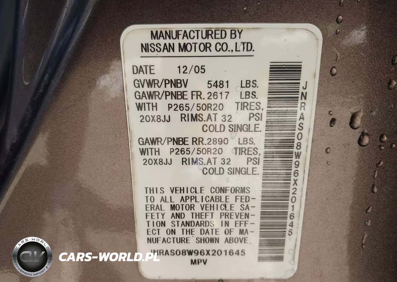 2006 Infiniti Fx35 VIN:JNRAS08W96X201645 - 9