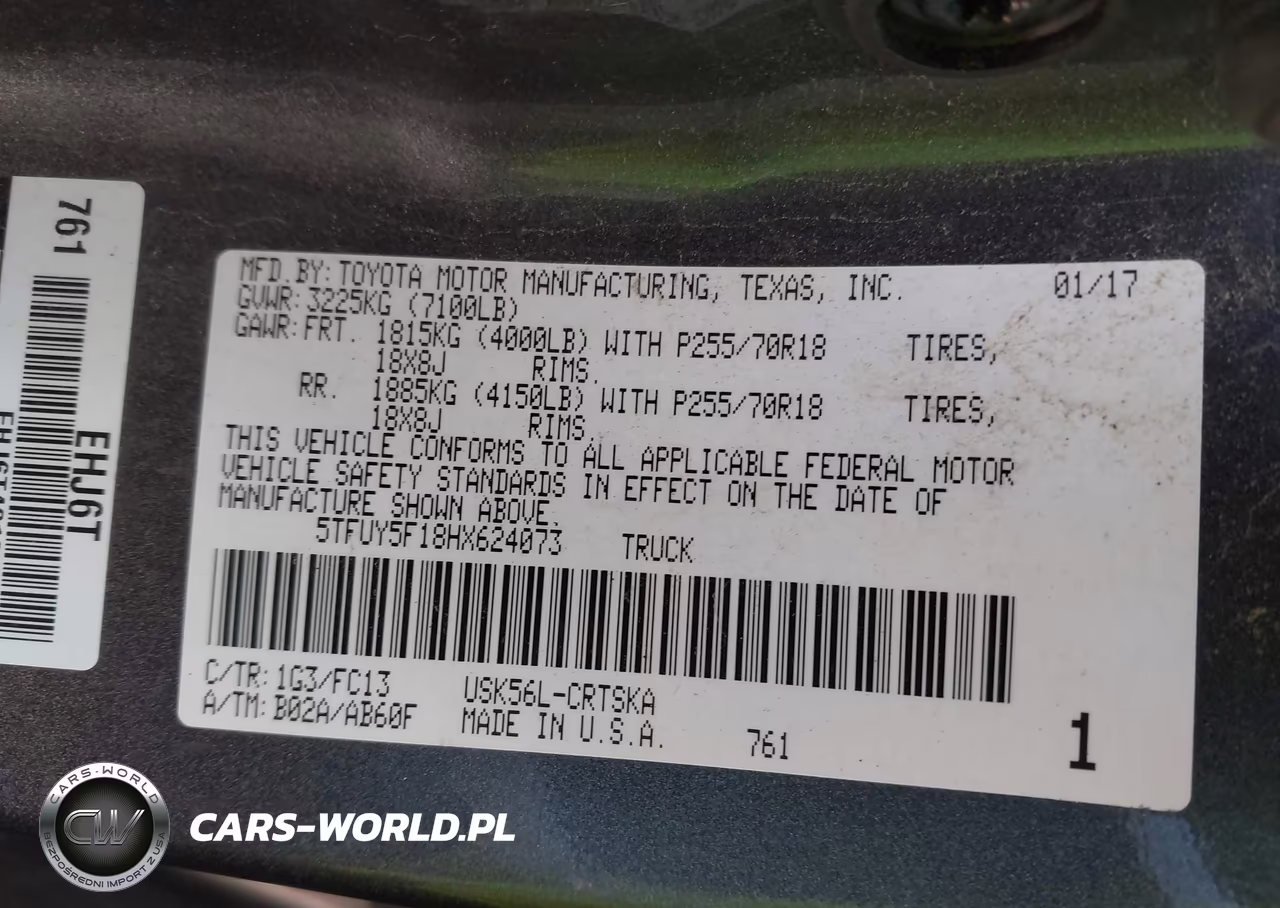 2017 Toyota Tundra Sr5 5.7L V8 VIN:5TFUY5F18HX624073 - 9