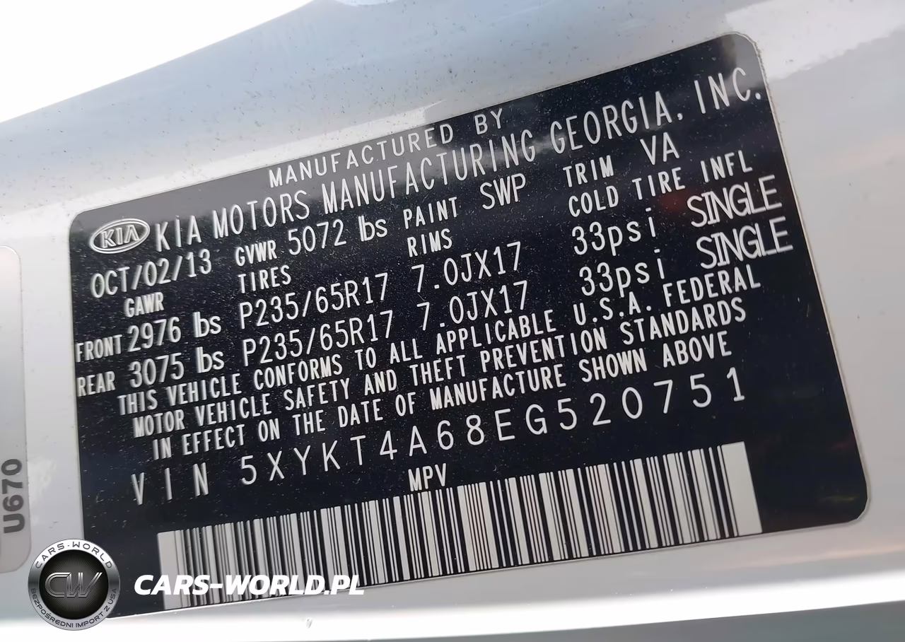 2014 Kia Sorento Lx VIN:5XYKT4A68EG520751 - 9