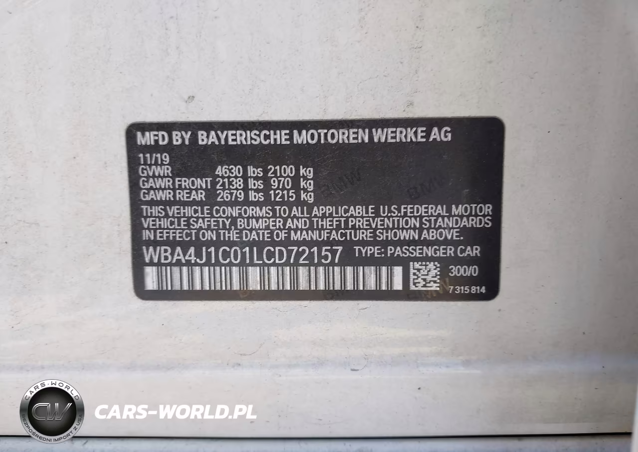2020 BMW 430I Gran Coupe VIN:WBA4J1C01LCD72157 - 9