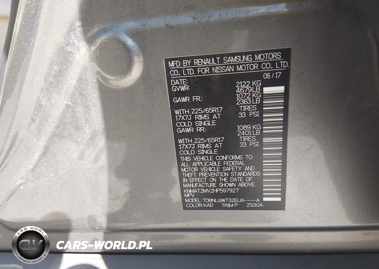 2017 Nissan Rogue Sv VIN:KNMAT2MV2HP597927 - 9
