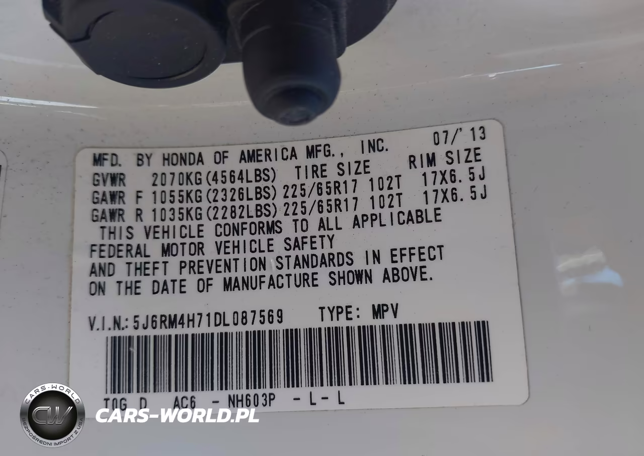2013 Honda Cr-V Ex-L VIN:5J6RM4H71DL087569 - 9