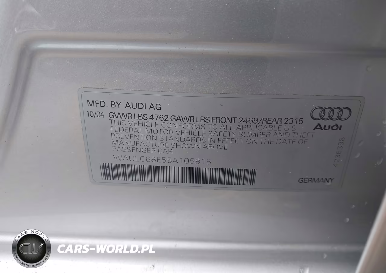 2005 Audi A4 1.8T Special Edition VIN:WAULC68E55A105915 - 9