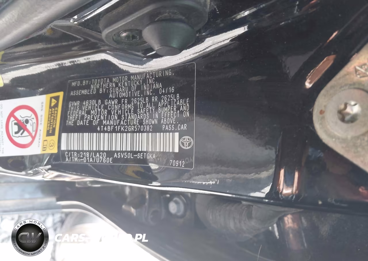 2016 Toyota Camry Xle VIN:4T4BF1FK2GR570382 - 9