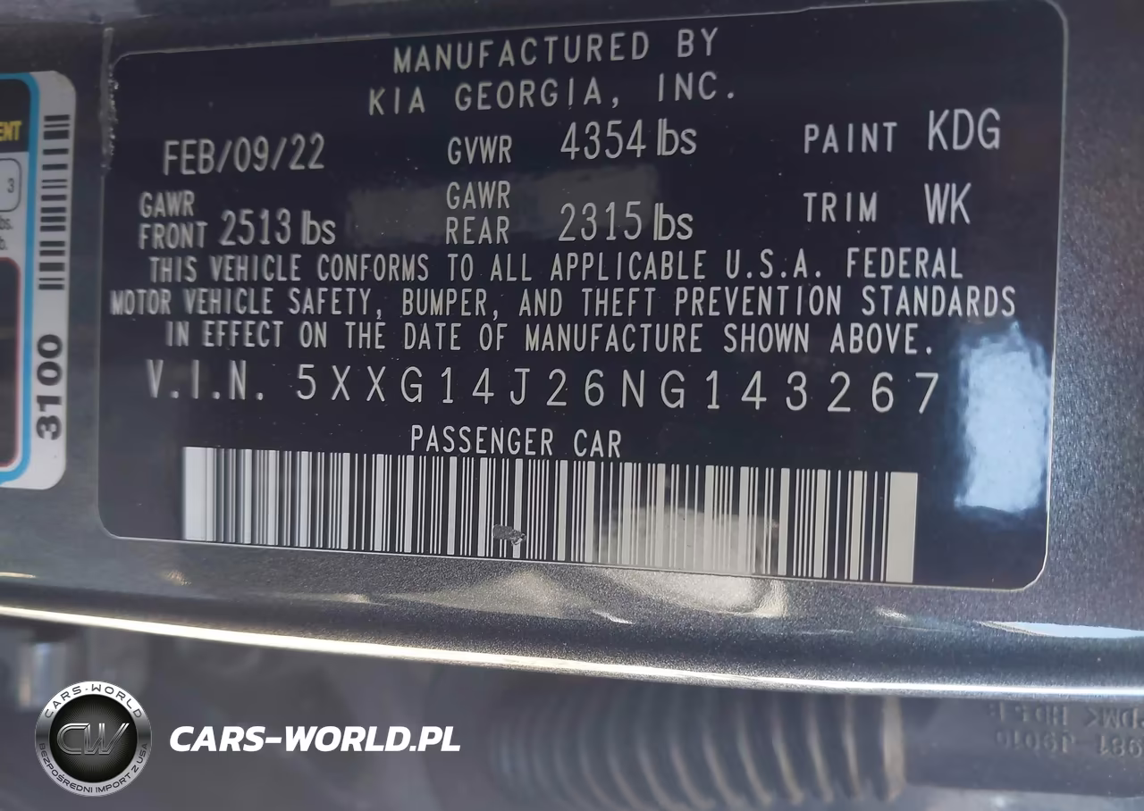 2022 Kia K5 Lxs VIN:5XXG14J26NG143267 - 9