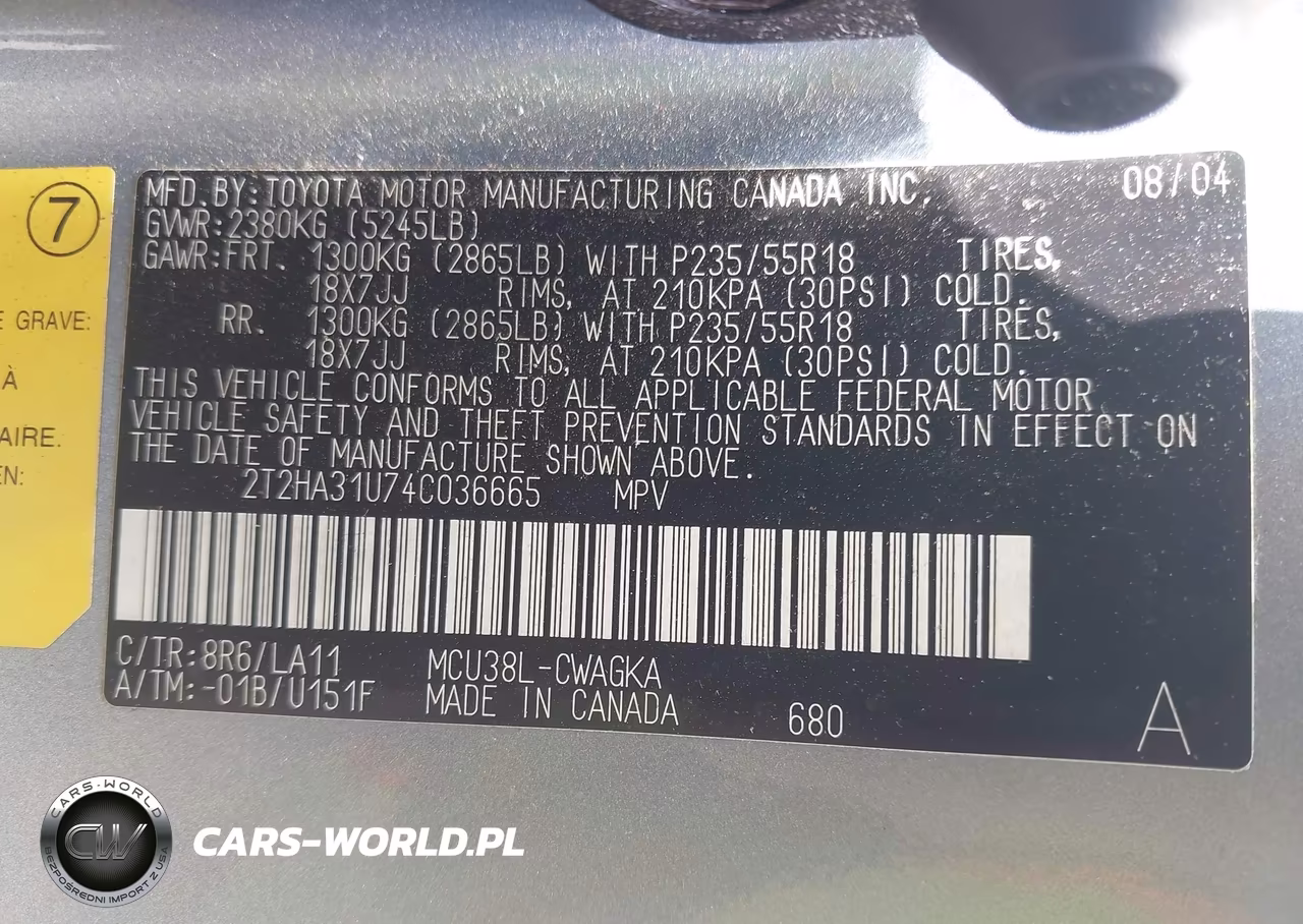 2004 Lexus Rx 330 VIN:2T2HA31U74C036665 - 9