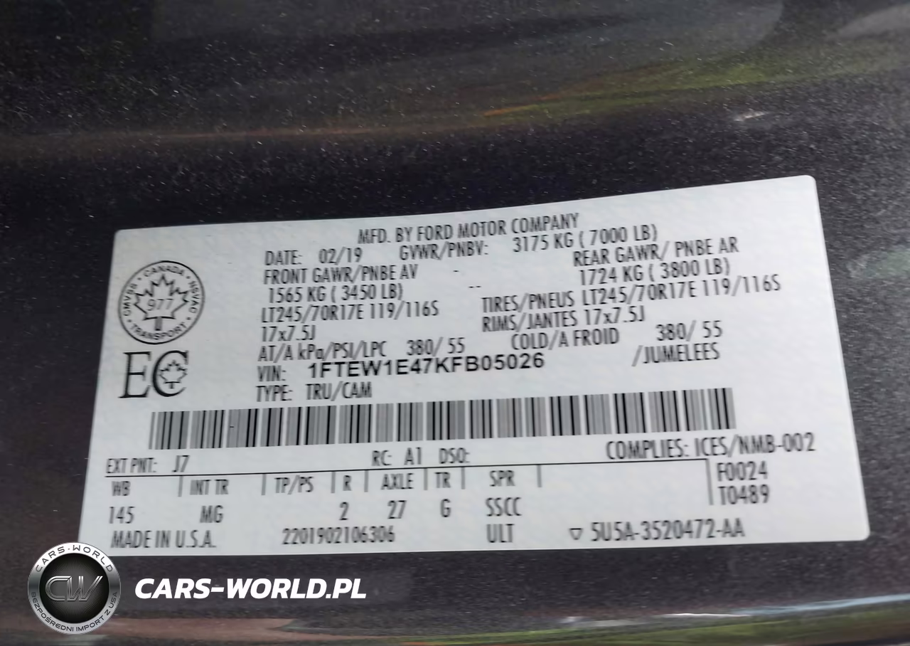 2019 Ford F-150 Xlt VIN:1FTEW1E47KFB05026 - 9