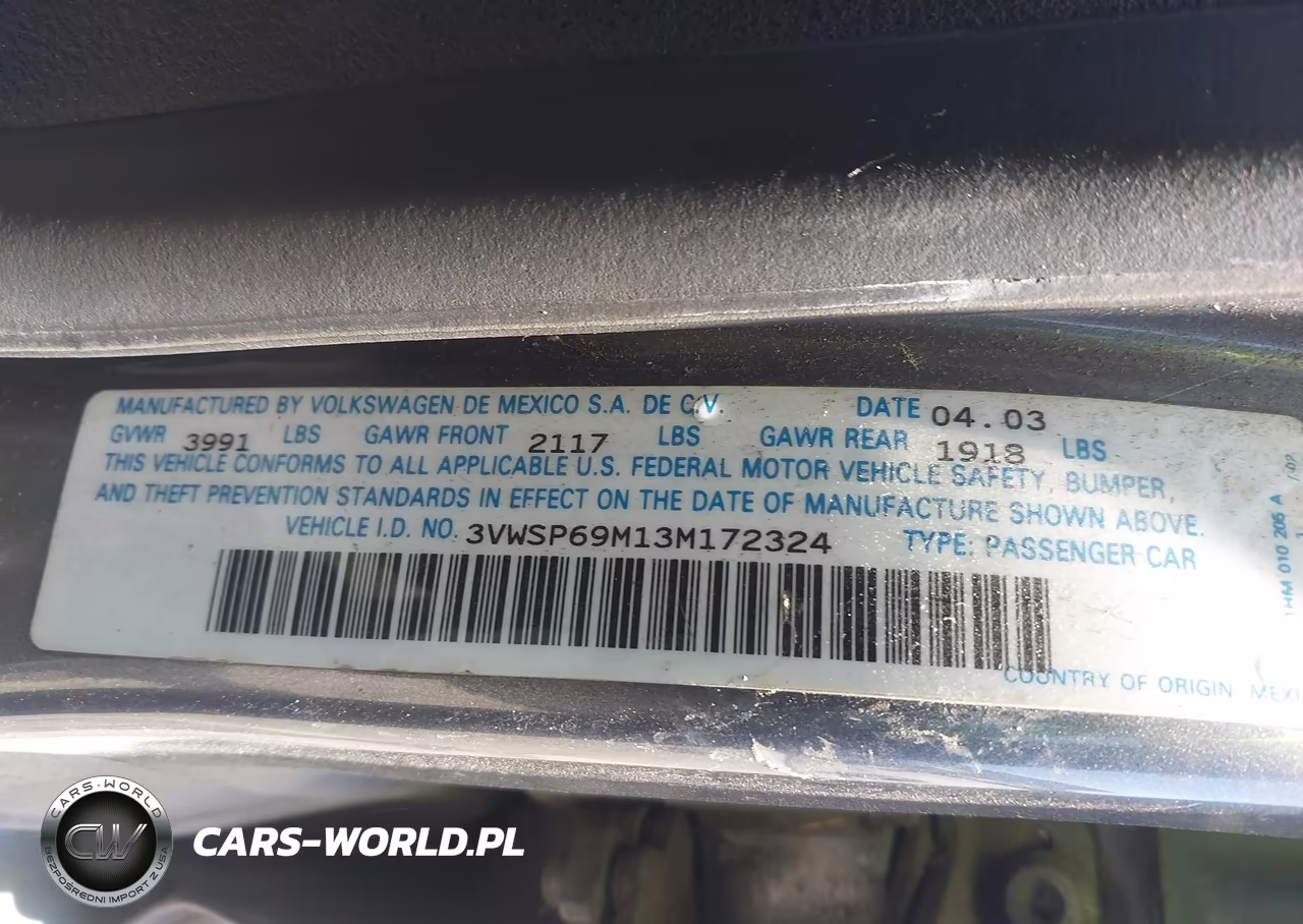 2003 Volkswagen Jetta Gls Tdi VIN:3VWSP69M13M172324 - 9