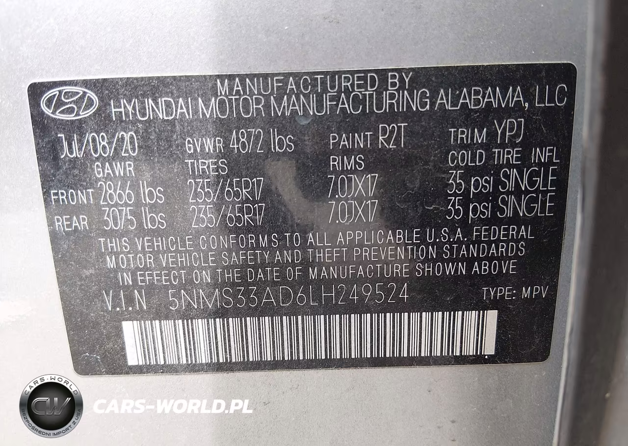2020 Hyundai Santa Fe Sel VIN:5NMS33AD6LH249524 - 9