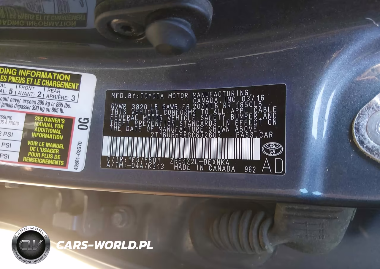 2016 Toyota Corolla Le VIN:2T1BURHE8GC632603 - 9