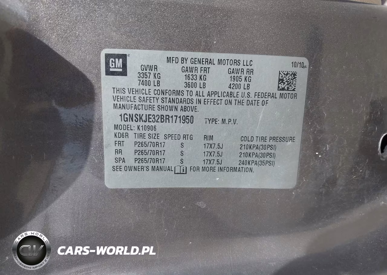 2011 Chevrolet Suburban 1500 Lt1 VIN:1GNSKJE32BR171950 - 9