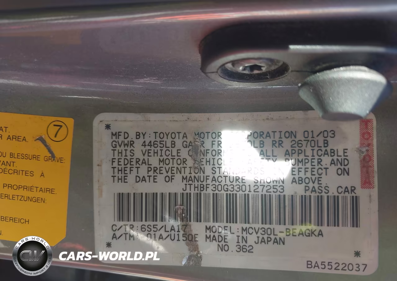 2003 Lexus Es 300 VIN:JTHBF30G330127253 - 9