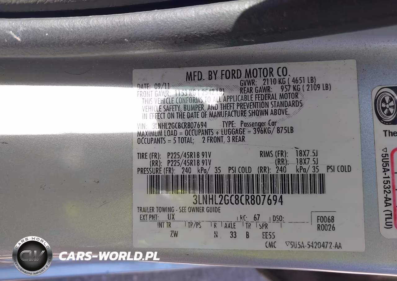 2012 Lincoln Mkz VIN:3LNHL2GC8CR807694 - 9