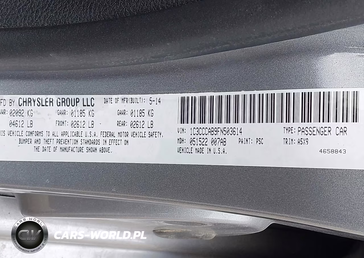 2015 Chrysler 200 Limited VIN:1C3CCCAB9FN503614 - 9
