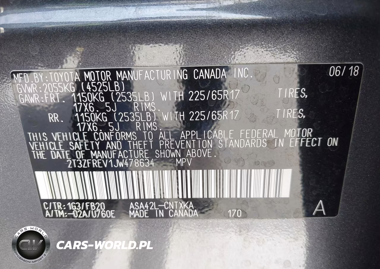 2018 Toyota Rav4 Le VIN:2T3ZFREV1JW478634 - 9