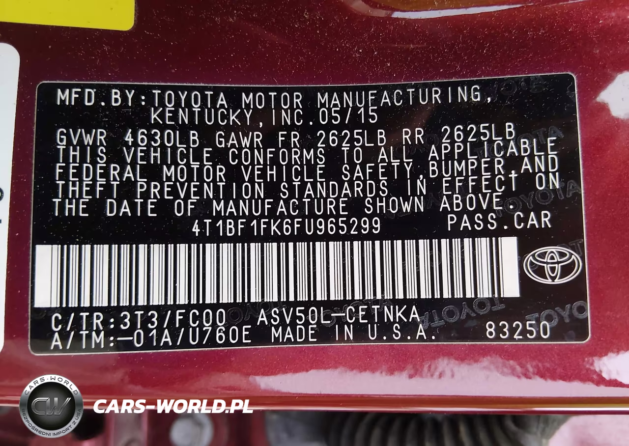 2015 Toyota Camry Le VIN:4T1BF1FK6FU965299 - 9