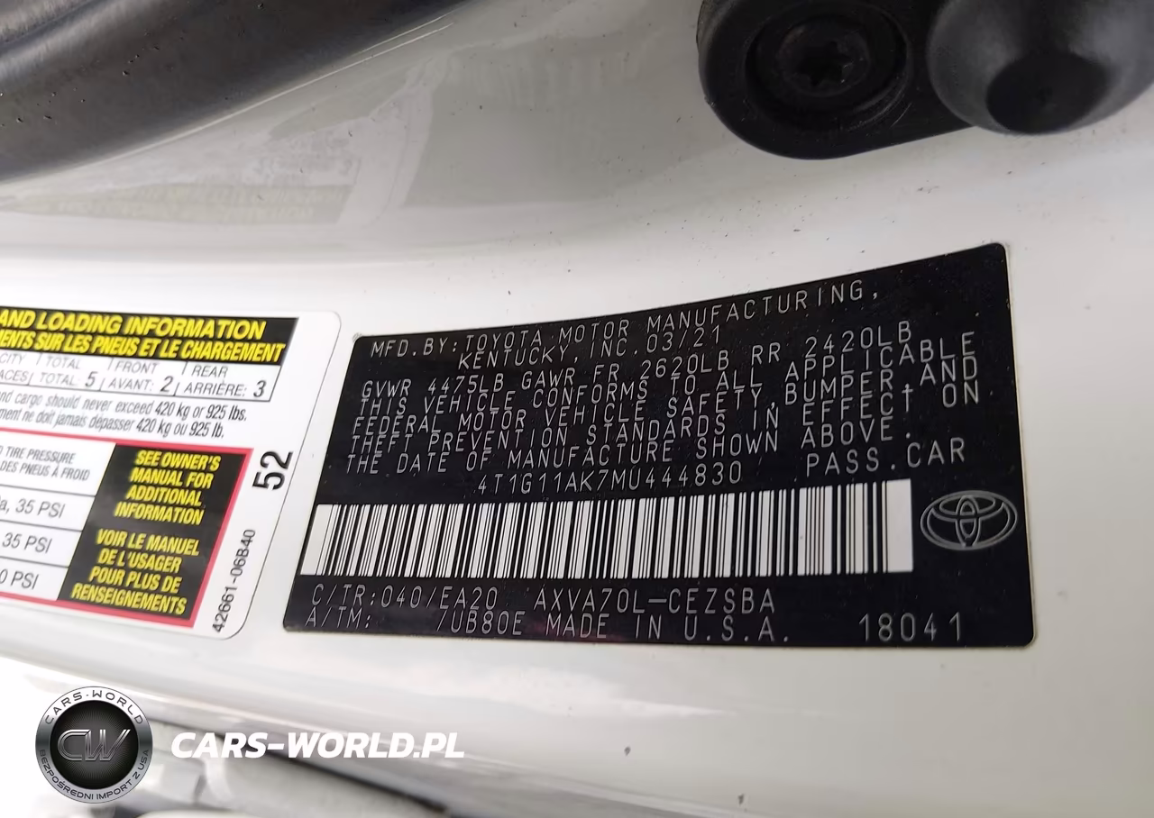 2021 Toyota Camry Se VIN:4T1G11AK7MU444830 - 9