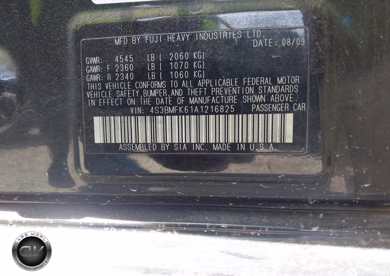 2010 Subaru Legacy 2.5Gt Limited VIN:4S3BMFK61A1216825 - 9