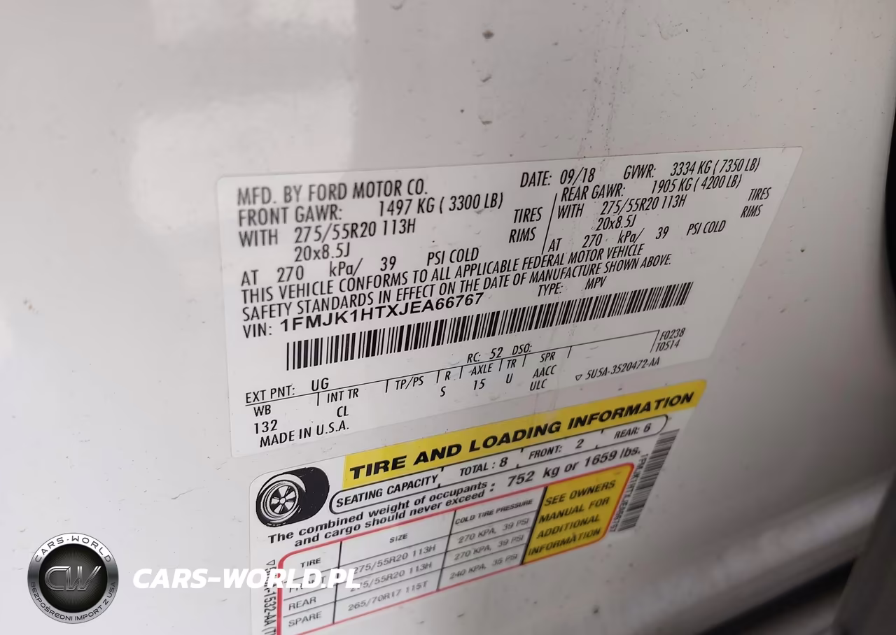2018 Ford Expedition Max Xlt VIN:1FMJK1HTXJEA66767 - 9