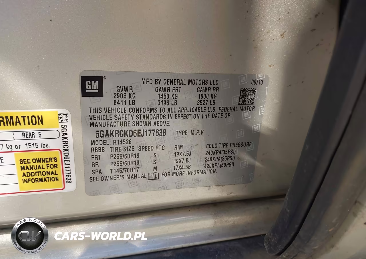 2014 Buick Enclave Premium VIN:5GAKRCKD6EJ177638 - 9